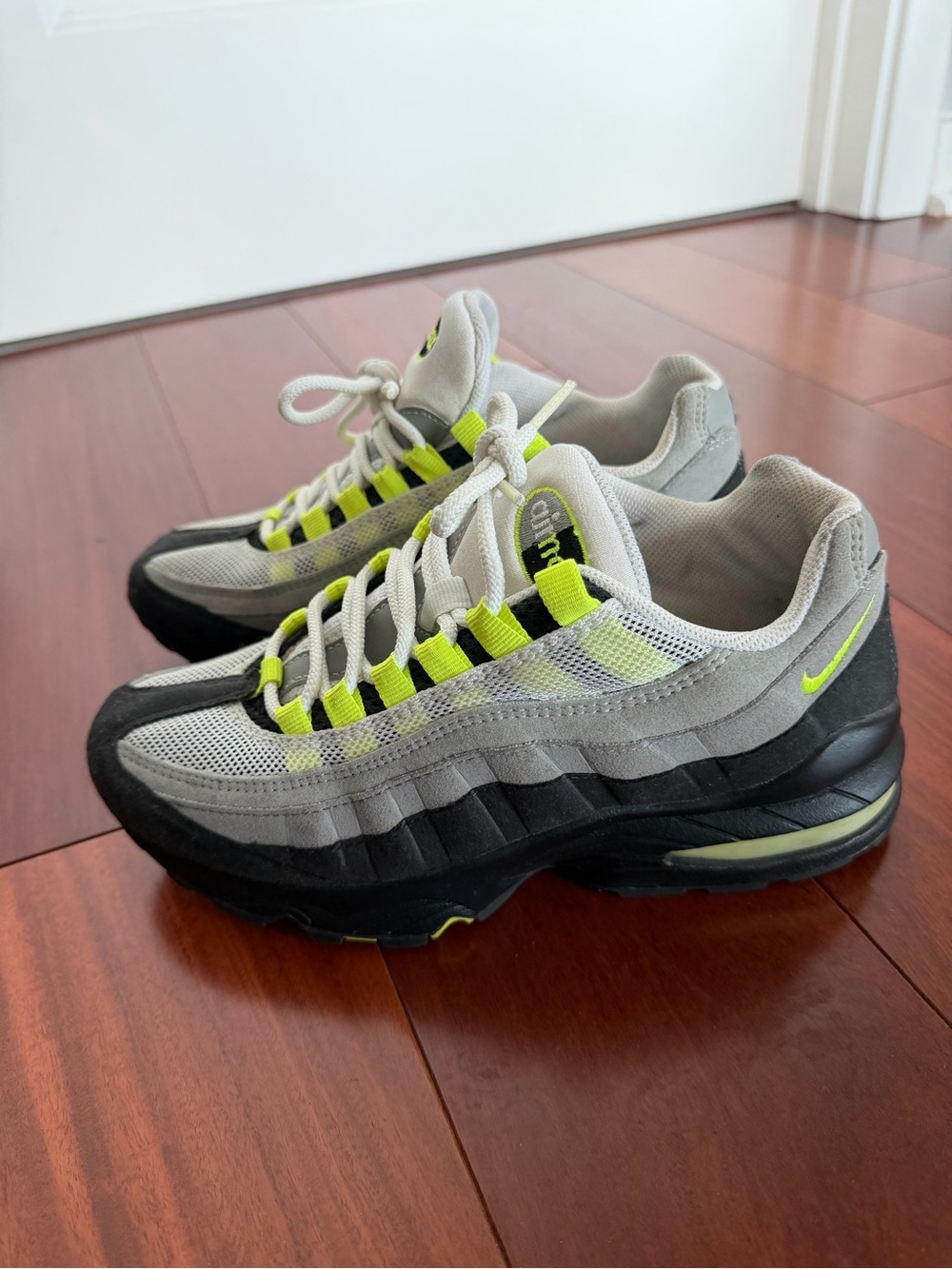 Nike Kids Air Max 95 in Gray, Black & Neon Yellow